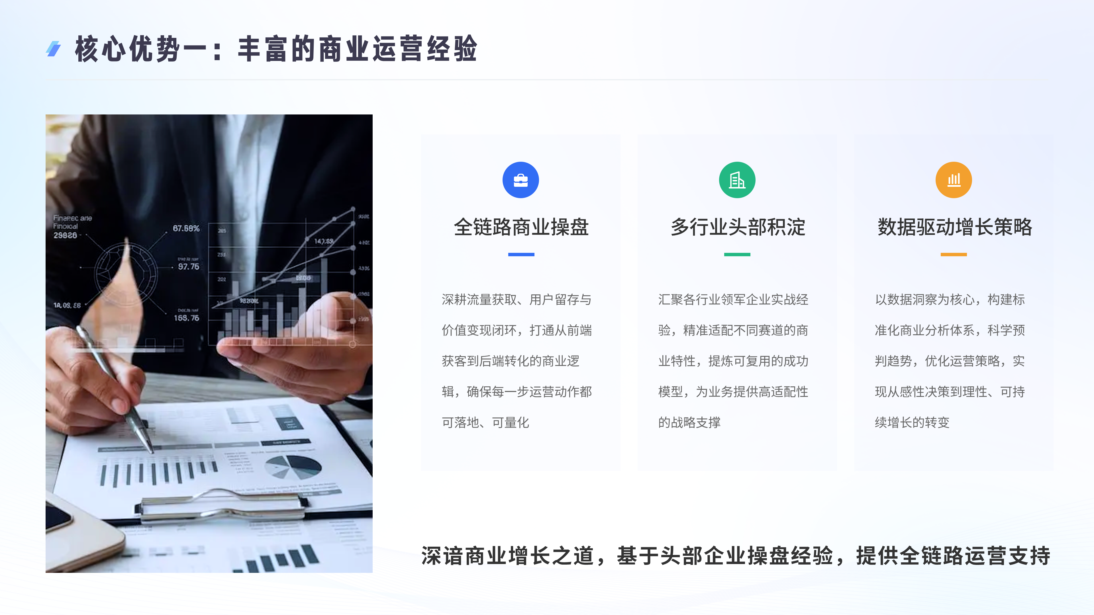 核心优势一：丰富的商业运营经验